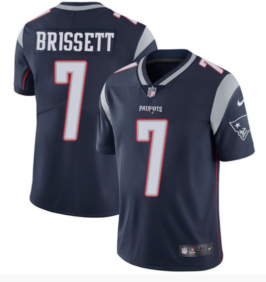 Jacoby JaJuan Brissett New England Patriots Blue #7 Football Jersey Adult Men's Sizes