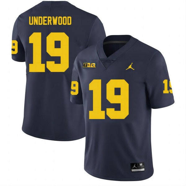 Bryce Underwood Michigan Wolverines # 19 Navy Blue Football Jersey Adult Men's Size