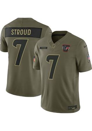 CJ Stroud Houston Texans #7 Salute To Service Limited Olive Football Jersey Adult Men's Sizes