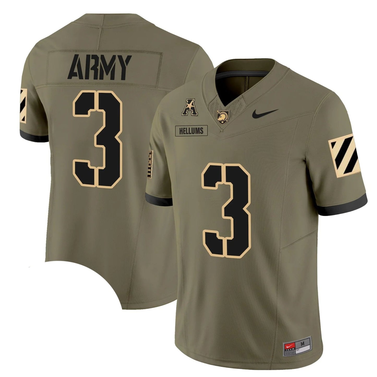 Cale Hellums #3 Army Black Knights Green (Olive) Football Jersey Adult Men's Sizes