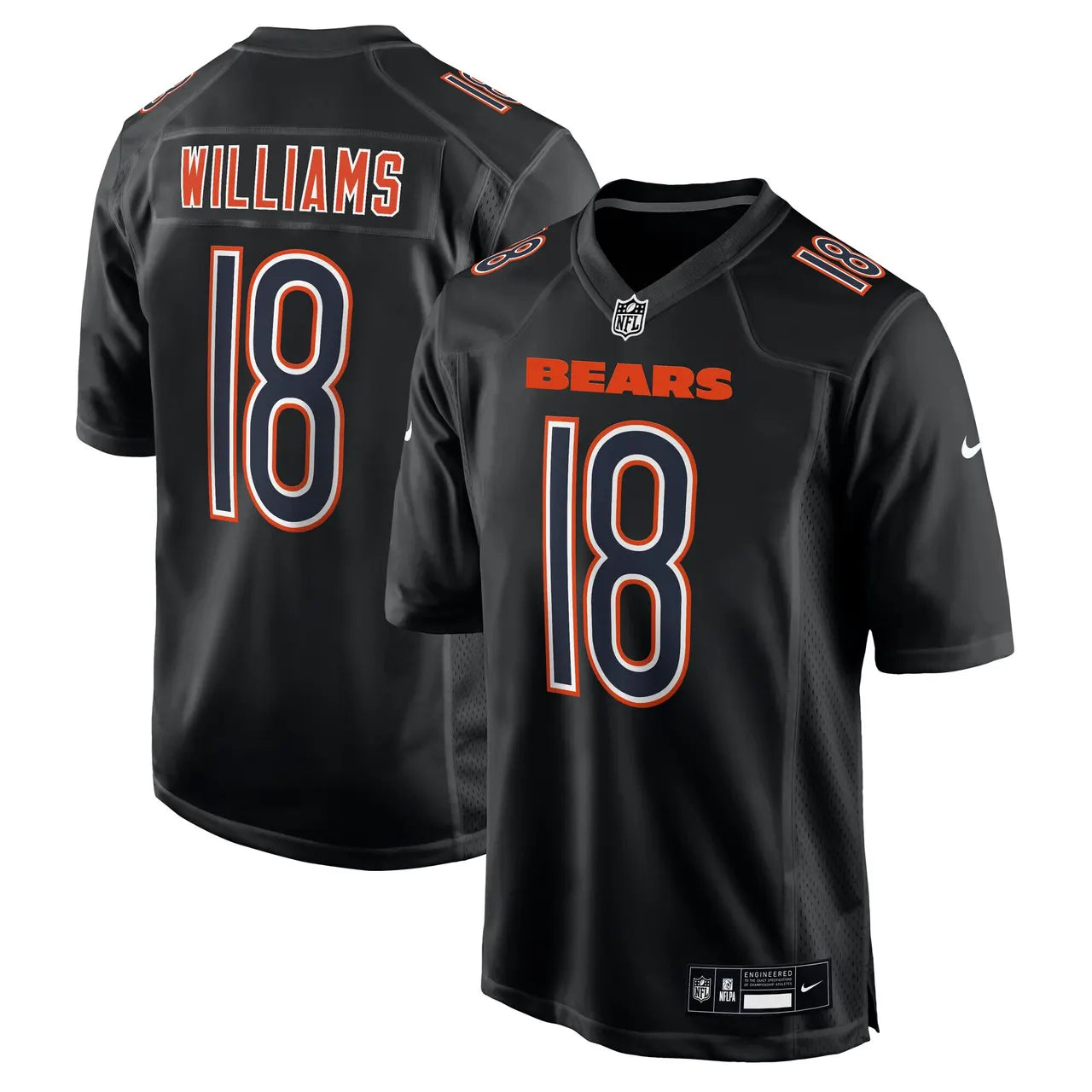 Caleb Williams Chicago Bears #18 Black Football Jersey Adult Men's Sizes