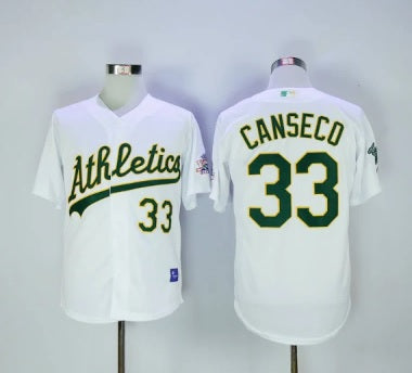 Jose Canseco #33 Oakland Athletics White World Series Baseball Jersey Adult Men's Sizes