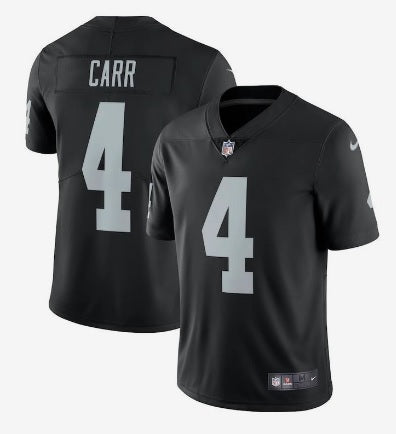 Derek Carr #4 Las Vegas Raiders Black Football Jersey Adult Men's Sizes