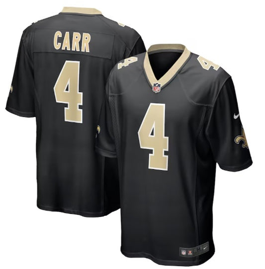 Derek Carr #4 New Orleans Saints Black Football Jersey Adult Men's Sizes