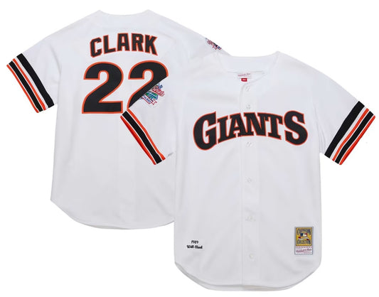 Will Clark San Francisco Giants White WS Baseball Jersey Adult Men's Sizes