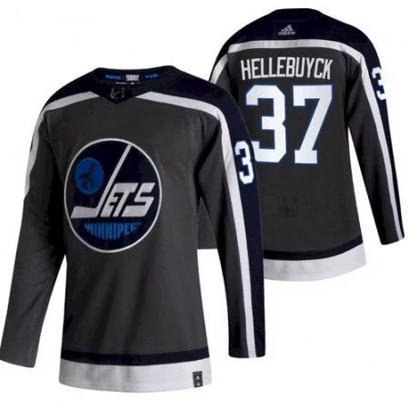 Connor Hellebuyck Winnipeg Jets #37 Gray, Navy Blue, White & Baby Blue Hockey Jersey Adult Men's Sizes