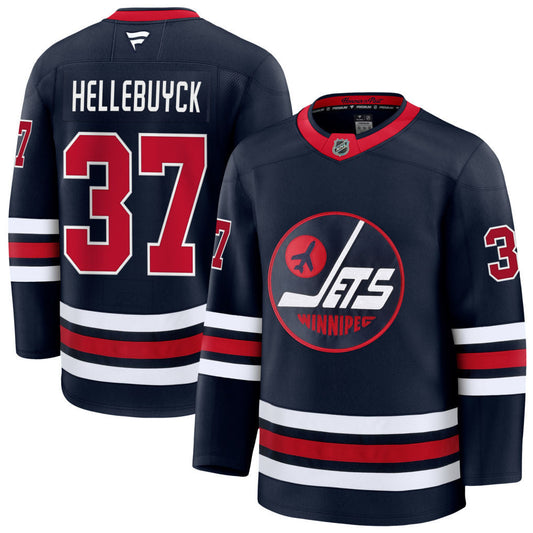 Connor Hellebuyck Winnipeg Jets #37 Red, Navy Blue & White Hockey Jersey Adult Men's Sizes