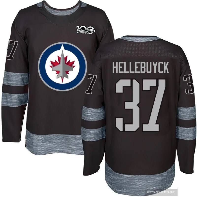 Connor Hellebuyck Winnipeg Jets #37 Silver & Black Hockey Jersey Adult Men's Sizes