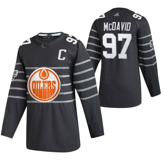 Connor McDavid Edmonton Oilers #97 Gray, Orange & White Hockey Jersey Adult Men's Sizes