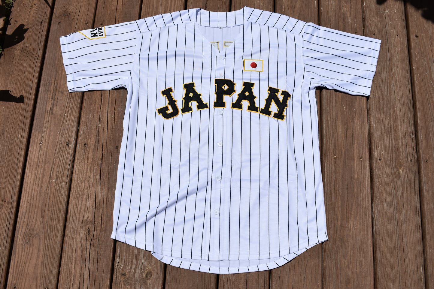 New! Shohei Ohtani Japan Samurai White Pinstripe Baseball Jersey Men's Sizes