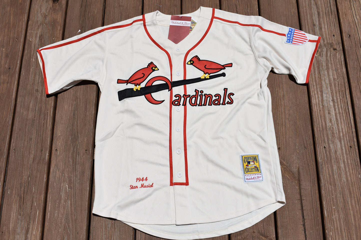 New! Stan Musial St. Louis Cardinals Cream Baseball Jersey Adult Men's Sizes