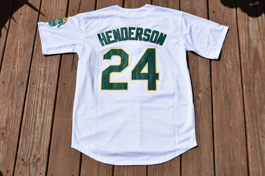 Ricky Henderson Oakland A's Athletics White Baseball Jersey Adult Men's Sizes