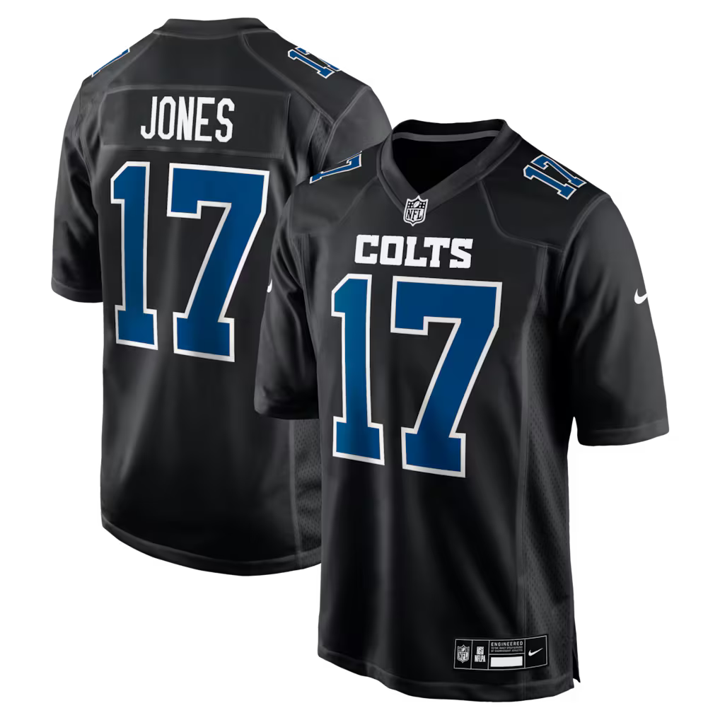 Daniel Jones Indianpolis Colts #17 Black Football Jersey Adult Men's Sizes