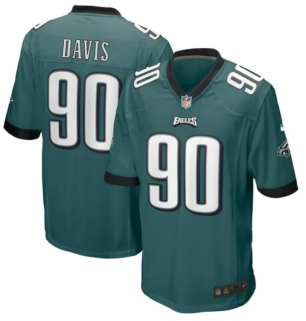 Jordan Davis #90 Midnight Green Philadelphia Eagles Football Jersey