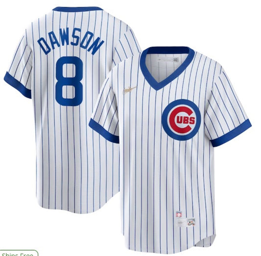 Andre Dawson #8 Chicago Cubs White Pull-Over With Name Baseball Jersey Adult Men's Sizes