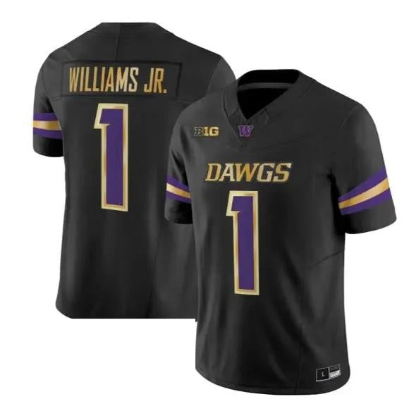 Demond Williams Jr. Washington Huskies  #1 Black Football Jersey Adult Men's Sizes