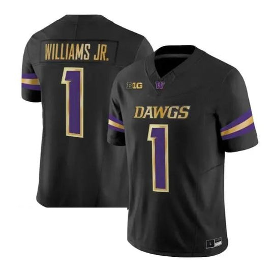 Demond Williams Jr. Washington Huskies  #1 Black Football Jersey Adult Men's Sizes