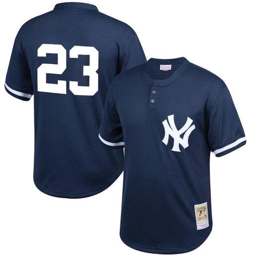Don Mattingly #23 New York Yankees Blue Mesh Baseball Jersey Adult Men's Sizes