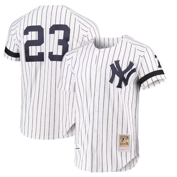 Don Mattingly #23 New York Yankees White Pinstripe Baseball Jersey Adult Men's Sizes