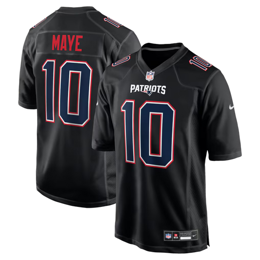 Drake Maye New England Patriots #10 Black Football Jersey Adult Men's Sizes