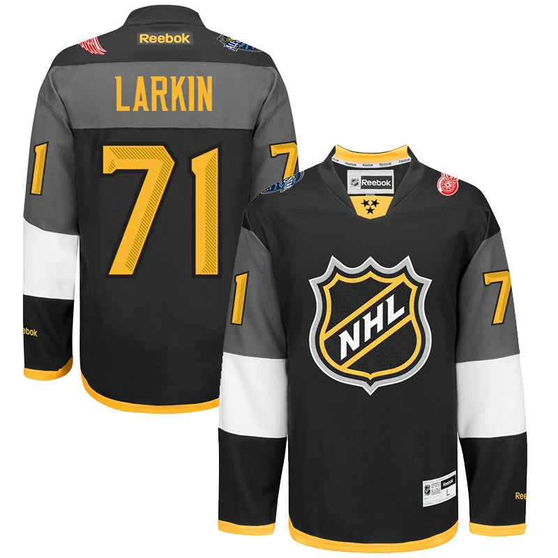 Dylan Larkin Detroit Red Wings #71 Black, Gray & Yellow Hockey Jersey Adult Men's Sizes