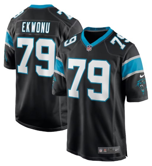 Ikem Ekwonu #79 Black North Carolina Panthers Football Jersey Adult Men's Sizes