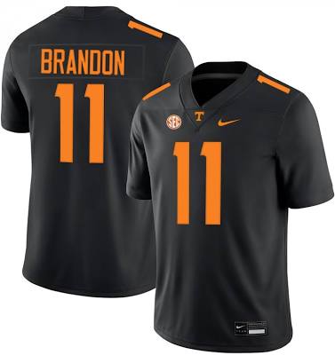 Faizon Brandon Tennessee Volunteers #11 Black Football Jersey Adult Men's Sizes