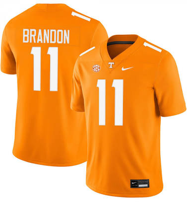 Faizon Brandon Tennessee Volunteers #11 Orange Football Jersey Adult Men's Sizes