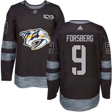 Filip Forsberg Nashville Predators #9 Gray & Black Hockey Jersey Adult Men's Sizes