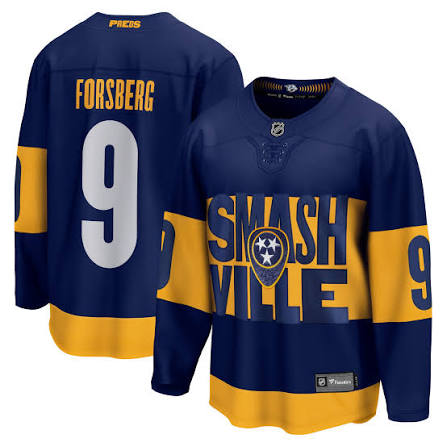 Filip Forsberg Nashville Predators #9 Navy Blue Hockey Jersey Adult Men's Sizes