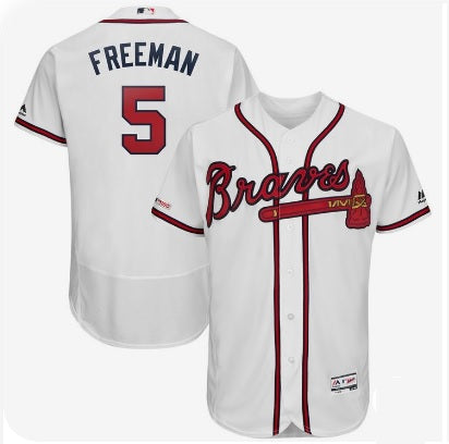 Freddie Freeman #5 White Atlanta Braves Baseball Jersey Adult Men's Sizes