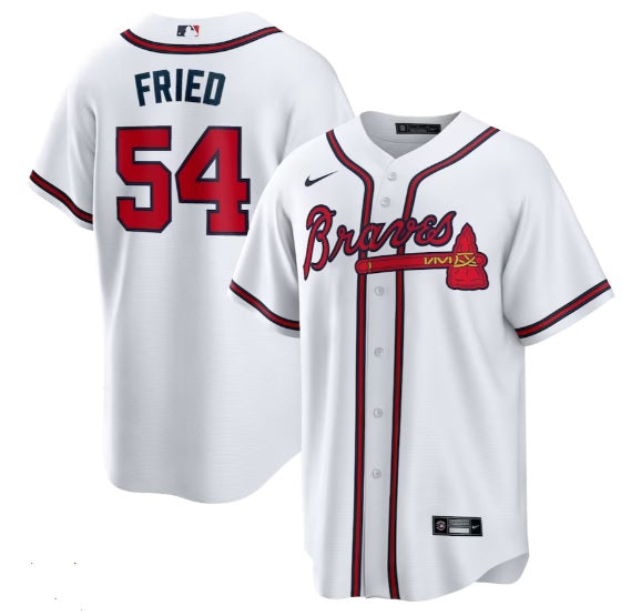 Max Fried #54 Atlanta Braves Cream Baseball Jersey Adult Men's Sizes