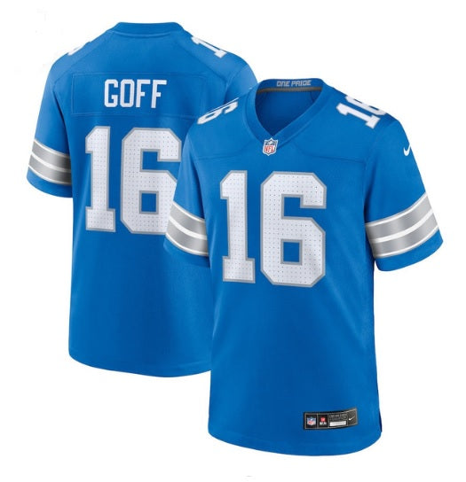 Jared Goff Detroit Lions 2025 Blue Football Jersey Adult Men's Sizes