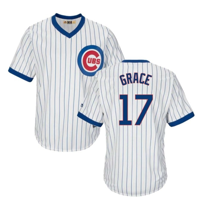 Mark Grace Chicago Cubs White Pull-Over Pinstripe With Name Baseball Jersey Adult Men's Sizes