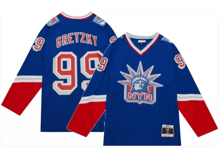 Wayne Gretzky New York Rangers Blue Line NYC 1996/97 Hockey Jersey Adult Men's Sizes