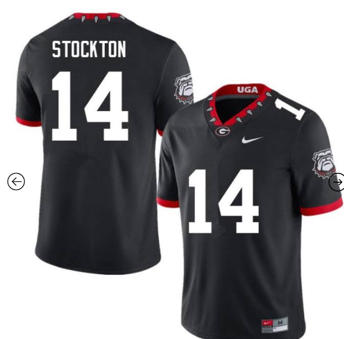 Gunner Stockton Georgia Bulldogs  #14 Black Football Jersey Adult Men's Sizes