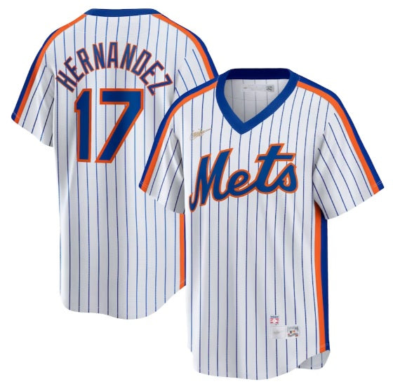 Keith Hernandez #17 New York Mets White Pinstripe Pull-Over Baseball Jersey Adult Men's Sizes