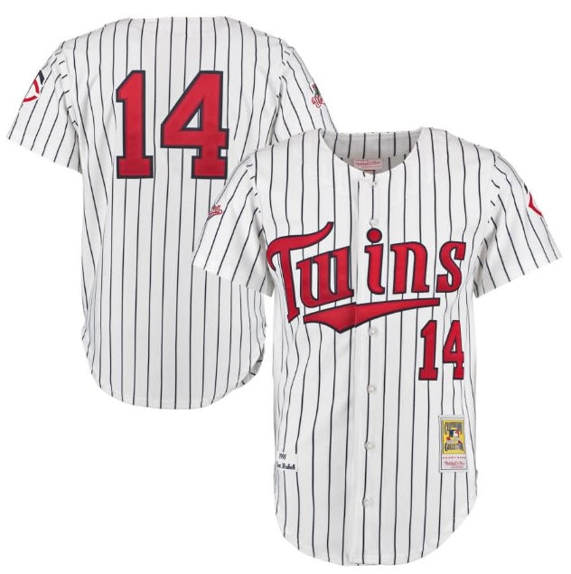 Kent Hrbek Minnesota Twins #14 White Pinstripe No Name Baseball Jersey Adult Men's Sizes