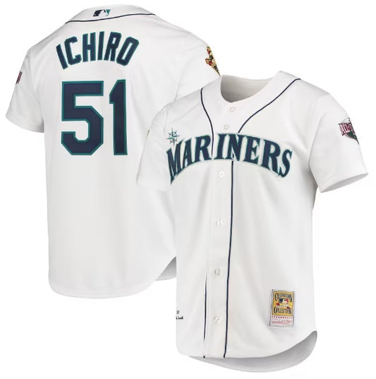 Ichiro Suzuki #51 Seattle Mariners Home White With Name Baseball Jersey Adult Men's Sizes