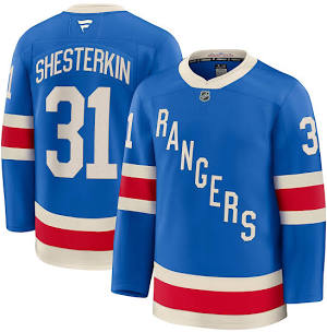 Igor Shesterkin New York Rangers #31 Baby Blue Premium Hockey Jersey Adult Men's Sizes