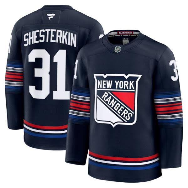 Igor Shesterkin New York Rangers #31 Navy Blue Premium Hockey Jersey Adult Men's Sizes