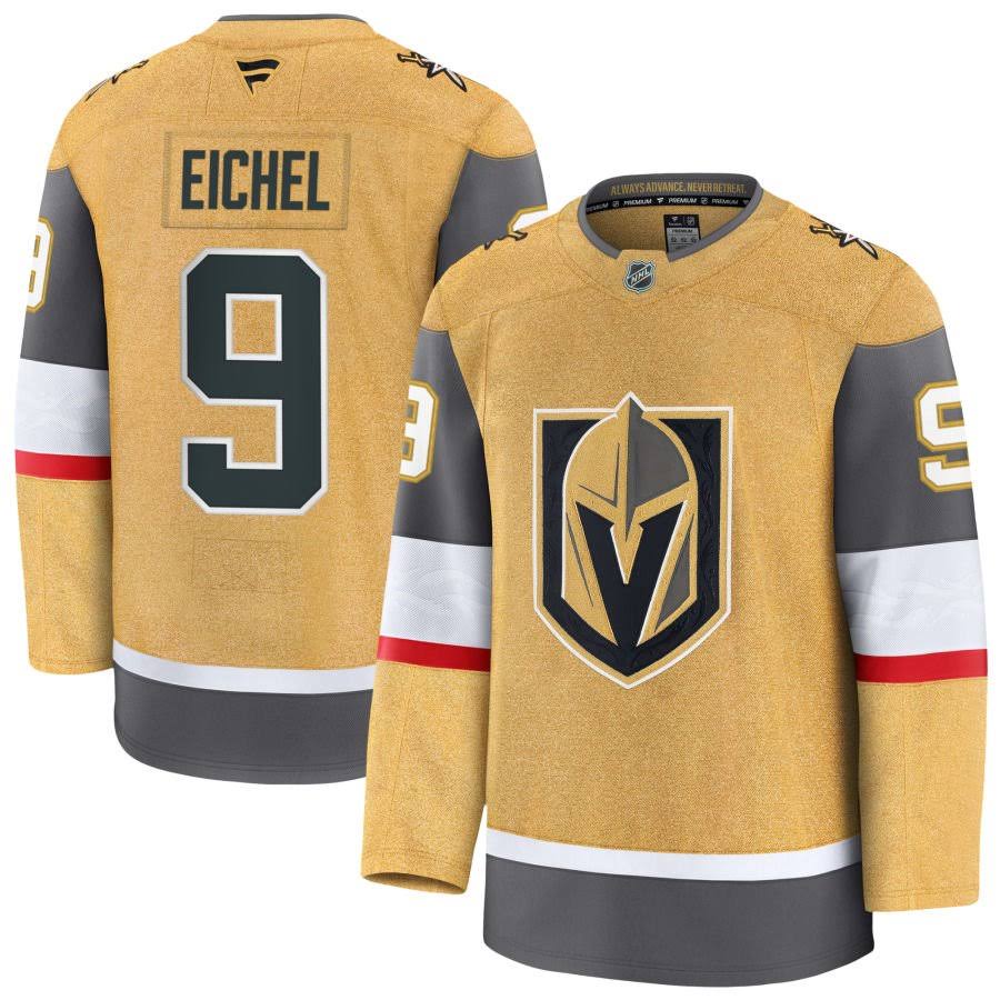 Jack Eichel Vegas Golden Knights #9 Gold Hockey Jersey Adult Men's Sizes