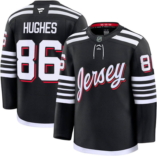 Jack Hughes New Jersey Devils #86 White & Black Hockey Jersey Adult Men's Sizes