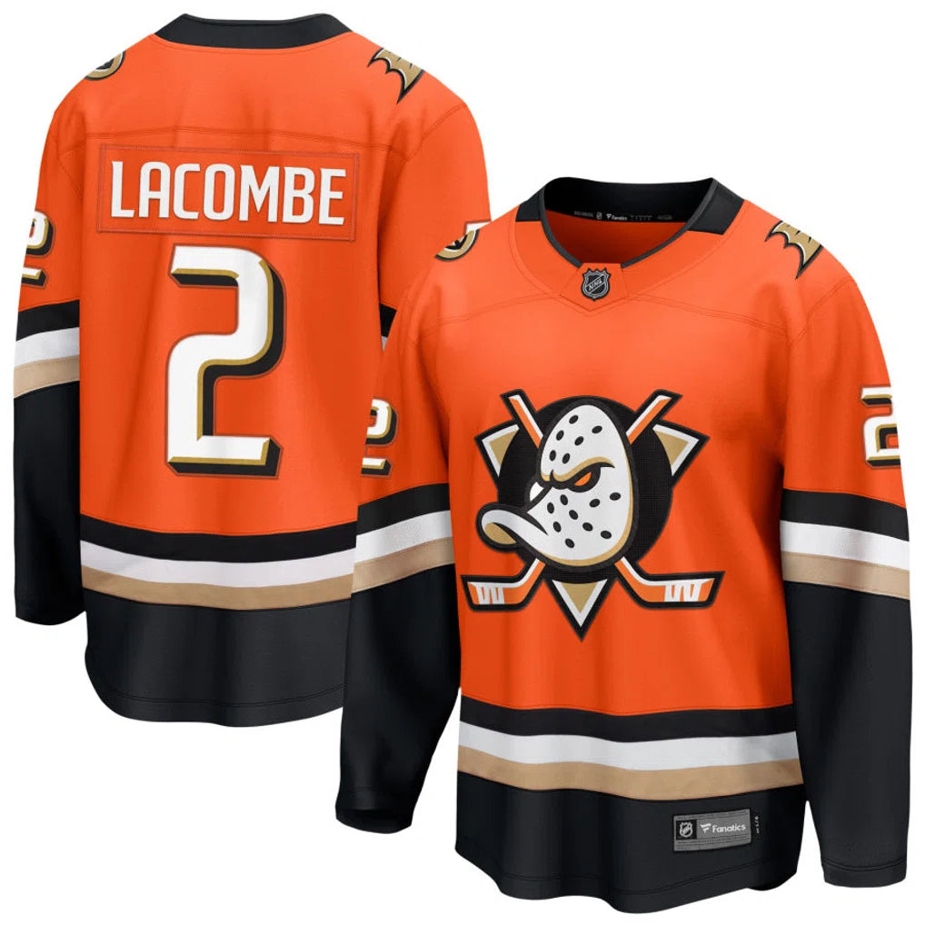 Jackson LaCombe Anaheim Ducks #2 Orange  Hockey Jersey Adult Men's Sizes