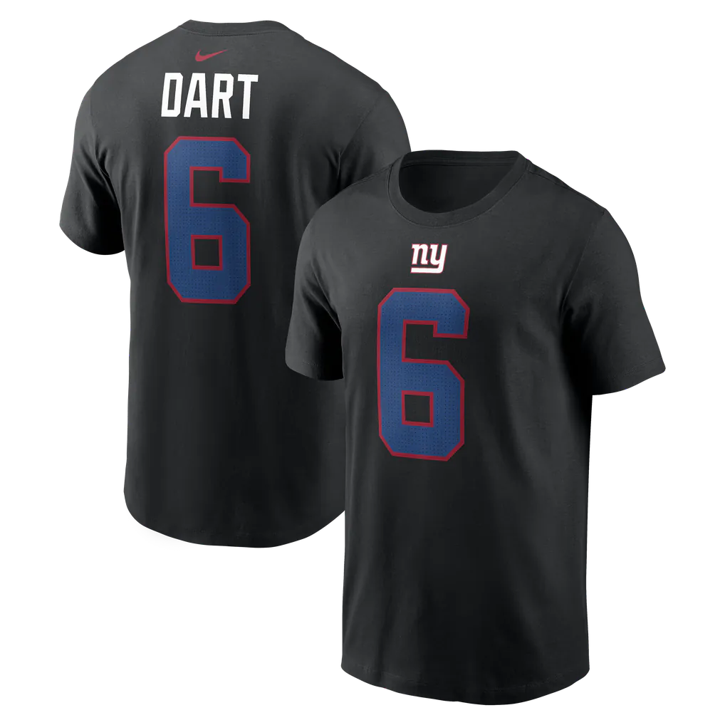 Jaxson Dart New York Giants #6 Black Football Jersey Adult Men's Sizes