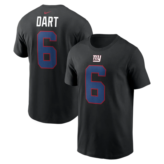 Jaxson Dart New York Giants #6 Black Football Jersey Adult Men's Sizes