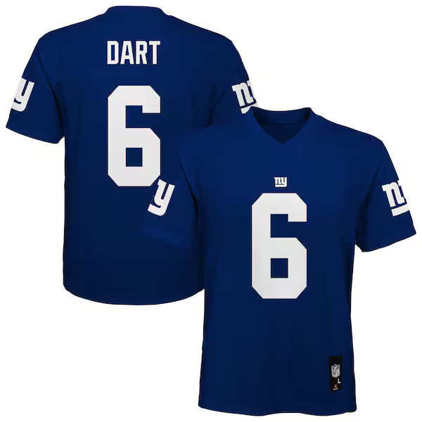 Jaxson Dart New York Giants #6 Dark Big Blue Football Jersey Adult Men's Sizes