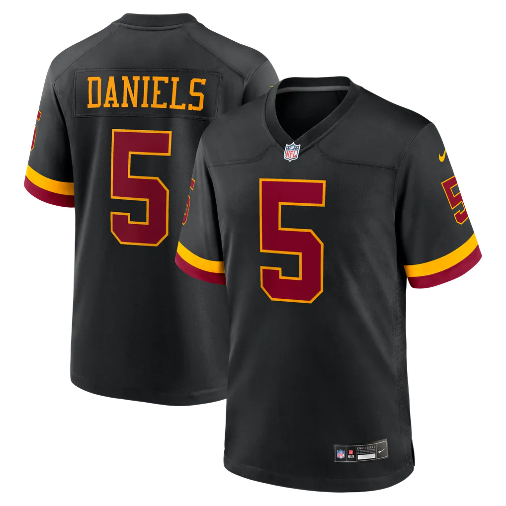 Jayden Daniels Washington Commanders #1 Black Football Jersey Adult Men's Sizes