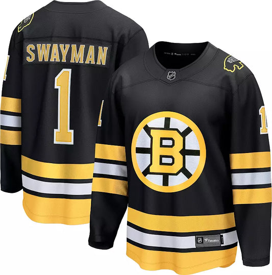 Jeremy Swagman Boston Bruins #1 Black Hockey Jersey Adult Men's Sizes