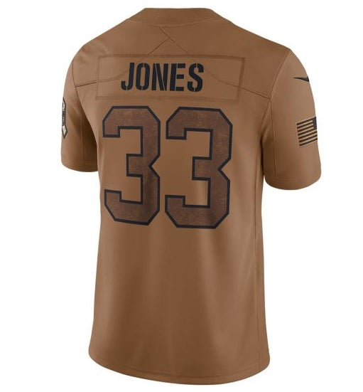 Aaron Jones Green Bay Packers Brown 2023 Salute to Service Football Jersey Adult Men's Sizes